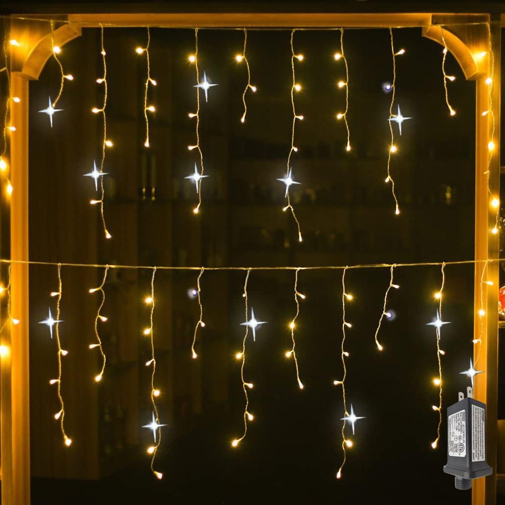 GlowCurtain LED Twinkling Curtain Lights, 4m – Indoor/Outdoor Waterproof String Lights