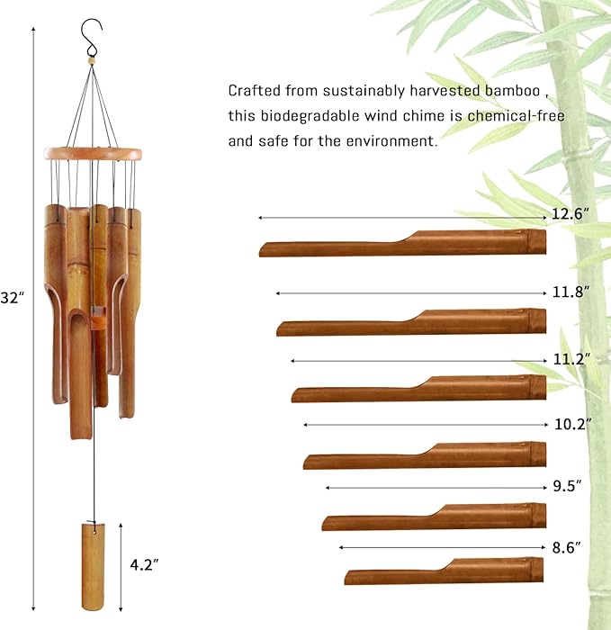 Bamboo Wind Chimes – Handcrafted Wooden Chimes for Garden