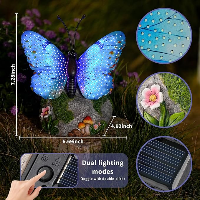 Solar Resin Butterfly Garden Figurine