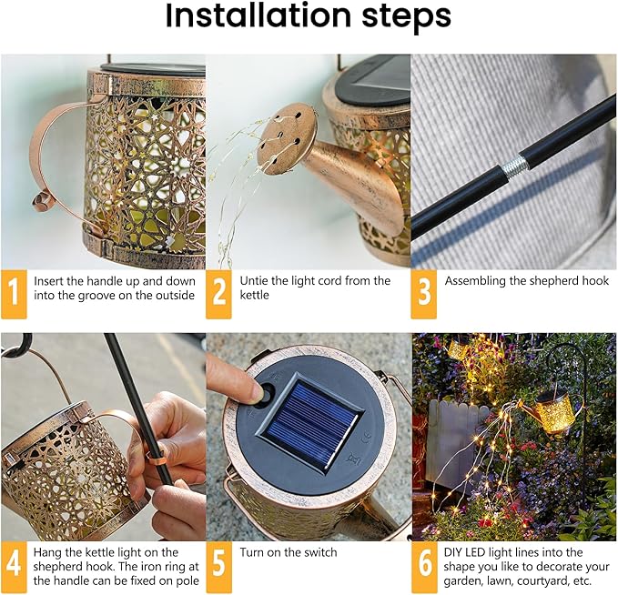 Solar Watering Can Garden Light