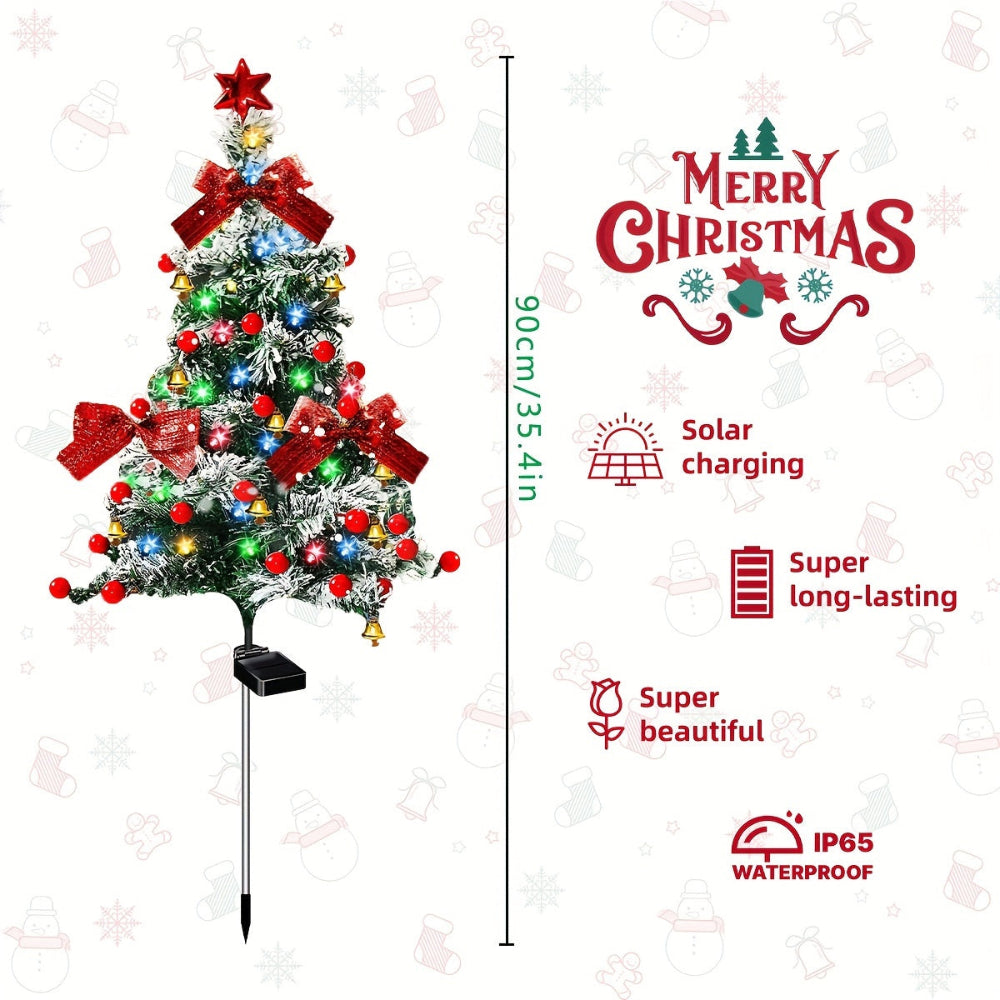 Solar Outdoor Christmas Tree Light, 90cm – Multicolor LED Holiday Yard Decoration