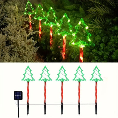 Solar Christmas Pathway Lights – Outdoor Multicolor Holiday Garden Stakes