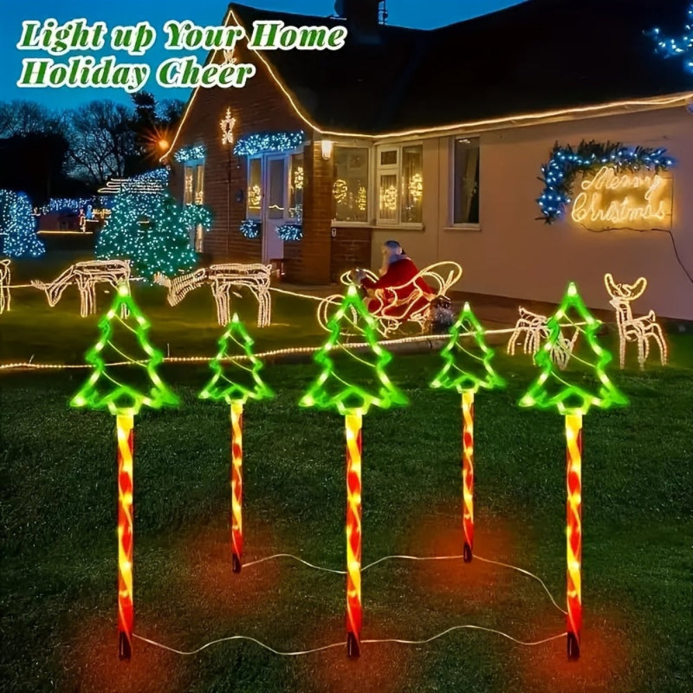 Solar Christmas Pathway Lights – Outdoor Multicolor Holiday Garden Stakes