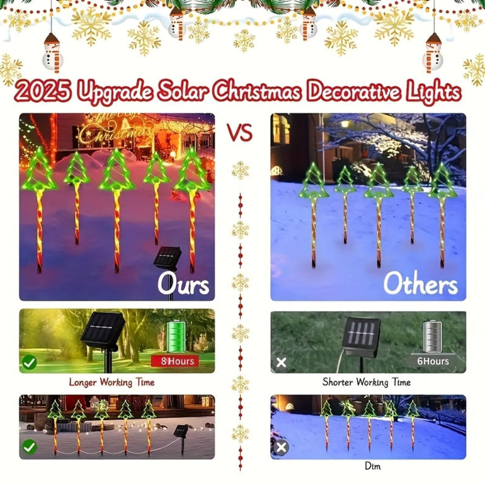 Solar Christmas Pathway Lights – Outdoor Multicolor Holiday Garden Stakes
